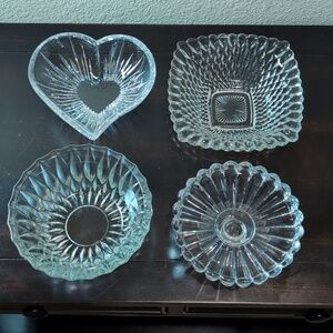 Four (4) Vintage Candy Dishes - Mikasa / Hoosier Glass / Indiana Glass / Heisey